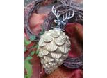 Cono Per Albero Di Natale Con Cervo, Oro Antico Opaco Cono Per Albero Di Natale Con Cervo, Oro Antico Opaco - 24 Cm
