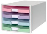 Han 1013-129 Han Schubladenbox Impuls Rosa, Lila, Blau, GrüN 1013-129, Din A4, Din C4 Mit 4 Schubladen