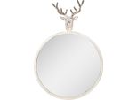 Specchio Clayre & Eef 48X10X67 Cm Cervo In Metallo Bianco