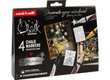 Uni-Ball PWE-5M 4PSETN02 Uni-Ball Pennarello A Gesso Pennarello A Gesso, Confezione Natalizia Da 4 Pezzi Scandi