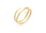 Fingerring ELLI Wickelring Twist Fein 925 Silber Gr. 66, gold, Fingerringe, Damen, 66mm, ohne Stein, Silber 925 (Sterlingsilber)