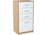 Cassettiera Stretta Iboja – Rovere Sonoma / Bianco