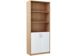 Scansia Con Ante Lucian – Rovere Sonoma / Bianco
