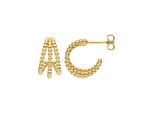 Paar Creolen Jobo "Halbcreolen", Gelb (Gelbgold 375), Ohrringe, Damen, Gelbgold 375, 375 Gold 14 Mm