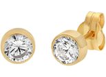 Paar Ohrstecker Firetti "Schmuck Geschenk Gold 375 Ohrschmuck Ohrringe SolitäR", Gold (Gelbgoldfarben, Kristallweiß, Kristallweiß), Ohrringe, Damen, 5,4Mm, Gelbgold 375, Mit Zirkonia (Synth.)