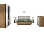 Schlafzimmer-Set GAMI OTELLO SET, weiß (eiche, ws), Eiche Helvezia Nachbildung / Weiss laquiert + ohne Matratze, B/H: 160cm x 200cm, Spanplatte, Schlafzimmermöbel-Sets, Vielseitiges Schlafzimmermöbel-Set für stilvolle Gestaltung