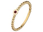 Fingerring JOBO Kugelring Gr. 56, gelb (gelbgold 375, rot), Fingerringe, Damen, 56, Gelbgold 375, 375 Gold mit Rubin