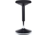 Sgabello Wiltec Sit & Stand Nero, Sgabello Girevole Regolabile In Altezza Fino A 81 Cm, Sgabello Imbottito Fino A 135 Kg, Sgabello Girevole Moderno Per Ufficio E Ufficio Domestico