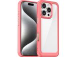 Custodia Outer Space Con Cornice In Gel Per Iphone 16 Pro - Rosso