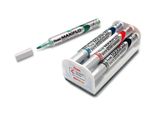 Set Di Pennarelli Pentel Per Lavagna Bianca Maxiflo MWL5S, Con Spugna