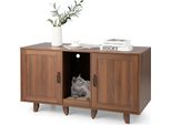 Armadietto Per Gatti Costway, Lettiera Con Ingresso E Porta, Armadietto Per Lettiera Con Tiragraffi, Casa Per Gatti 3 In 1 Per Lettiera, 120 X 52 X 65 Cm, Grotta Per Gatti Cani, Mobili Per Gatti (Caffè)