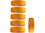 6 Rotoli Di Nastro Adesivo Professionale Oro 50 M X 24 Mm - Nastro Crespo Oro Per Pittori - Nastro Per Mascheratura Per Pittori E Decoratori - Crespo Per Interni Ed Esterni - Crespo Per Pittori - Nastro Adesivo Versatile Per Lavori Di Pittura