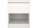 Comodino Naia 1 Cassetto, 1 Ripiano Bianco.