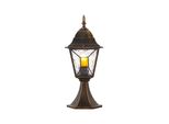 Brilliant Janel Sockelleuchte AußEn 44Cm - AußEnlampe Schwarz Gold IP44 FüR Garten & Terrasse - E27 Fassung - Extern Dimmbar - Aus Metall & Glas