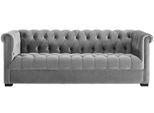 Divano A Tre Posti Chesterfield Grigio Soggiorno Design Moderno Nuovi Mobili Originali