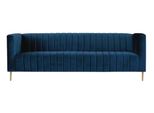 Divano A Tre Posti In Tessuto Blu Soggiorno Design Divano Imbottito Xxl Grandi Divani Nuovo