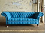 Chesterfield Design Divano Imbottito Divano Sedile Set Similcuoio Nuovo #149