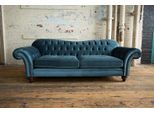 Divano Tessile Di Lusso Divano Chesterfield Tappezzeria Xxl 3 Posti Design