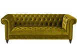 Giallo Chesterfield Designer Soggiorno Design Moderno Divano Divano Mobili Tessuto