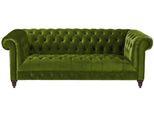 Verde Tre Posti In Tessuto Chesterfield Design Divano Imbottito Divani Originale Divano
