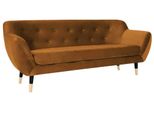 Divano In Tessuto Arancione Divani Da Salotto Chesterfield Tre Posti Design Divano Imbottito