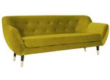 Divano Giallo A Tre Posti In Tessuto Salotto Design Divani Imbottiti Divani Chesterfield