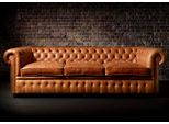 Chesterfield Design Divano Imbottito Divano Premium Rustico In Vera Pelle 3 Posti