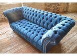 Chesterfield Design Divano Imbottito Divano Sedile Set Similcuoio Nuovo #151