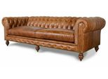 Vera Pelle Vintage Old Look Sofa Couch Upholstery 3 Seater Chesterfield Sofas New