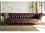 Divano Grande Xxl Divano Chesterfield 245Cm Divani Imbottiti 4 Posti In Similcuoio #322