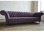 Divano Grande Xxl Divano Chesterfield 245Cm Divani Imbottiti 4 Posti In Similcuoio #311