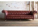 Divano Grande Xxl Divano Chesterfield 245Cm Divani Imbottiti 4 Posti In Similcuoio #315