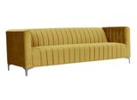 Divano Giallo Imbottito Tre Posti In Tessuto Giallo Salotto Design Divani Imbottiti Divani