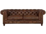 Divano Chesterfield Marrone A Tre Posti In Pelle Per Il Soggiorno Di Design Moderno Nuovo