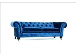 Divano Chesterfield In Velluto A 3 Posti Di Design Blu Divano In Tessuto Imbottito Tessile