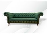 Mobili Da Salotto In Tessuto Tre Posti Divano Imbottito Verde Chesterfield
