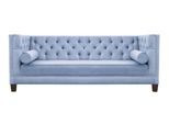 Azzurro Tre Posti In Tessuto Soggiorno Design Divano Divano Chesterfield Nuovo