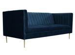 Divano A Due Posti Divani Tessili In Tessuto Blu Navy Soggiorno Design Divani Imbottiti