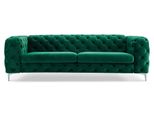 Divano Chesterfield Verde A Tre Posti In Velluto Tessuto Arredo Soggiorno Divano Nuovo