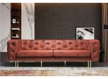 Divano Chesterfield Tessuto Divano Noble Design Mobili Classici Marrone 3 Posti