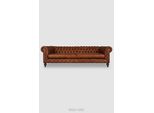 Divano Imbottito Chesterfield A 4 Posti In Stile Antico In Tessuto, Divano In Pelle