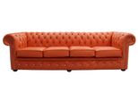Divano Grande Xxl Divano Chesterfield 240Cm Divani Imbottiti 4 Posti Pelle Tessuto #240
