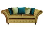 Chesterfield Design Lusso Divano Imbottito Divano Sedile Set Similcuoio Nuovo #231