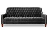 Jv MöBel Design Divano Grigio 3 Posti Chesterfield In Tessuto