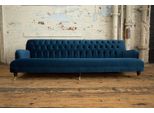Divano Chesterfield Blu Tessile 4 Posti Xxl Divano Grande Divano Grande Nuovo Rivestimento