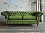 Chesterfield Design Divano Imbottito Divano Sedile Set Similcuoio Nuovo #302