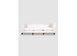 Divano Xxl Divano A 4 Posti Chesterfield Imbottito Set Di Sedili In Pelle Bianca Tessile