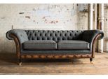 Chesterfield Design Divano Imbottito Divano Sedile Set Similcuoio Nuovo #198