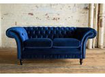 Divani 2 Posti Divano Tappezzeria Divano Tessuto Chesterfield Set Divano Blu Nuovo