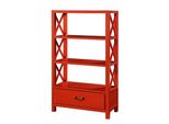 Libreria In Vero Legno Rosso 81 X 35 X 130 Cm Jvmoebel
